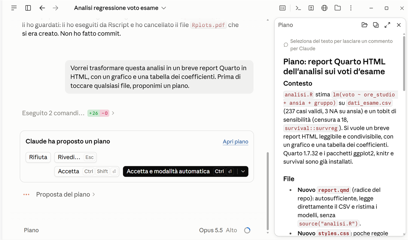 piano nell'app Claude