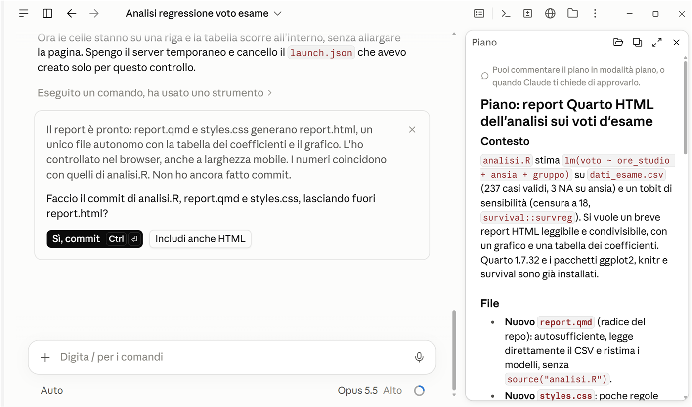 fine del lavoro nell'app Claude