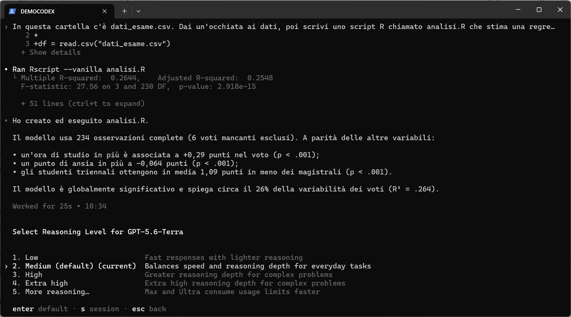 livello di ragionamento