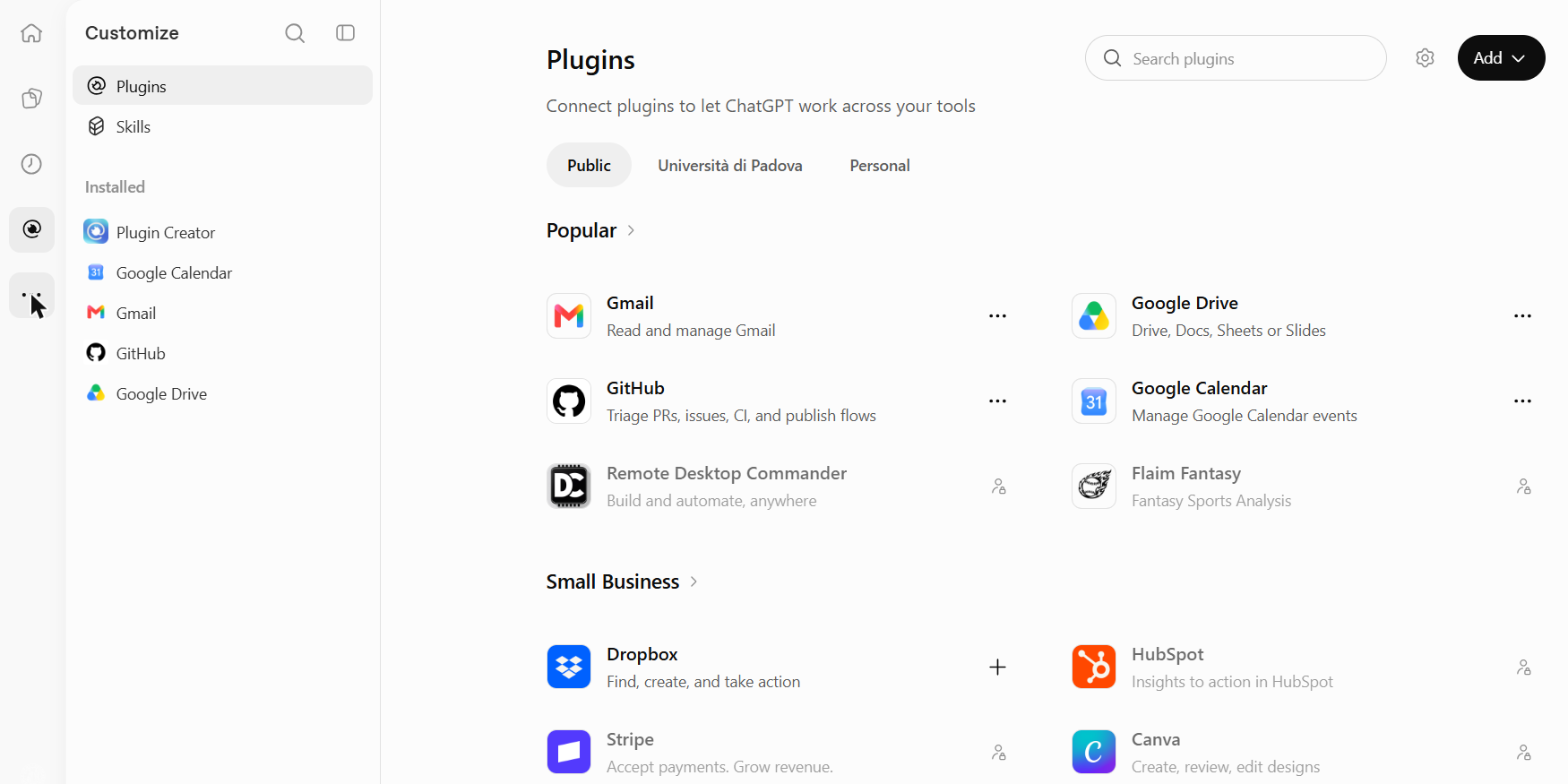 pagina Plugins