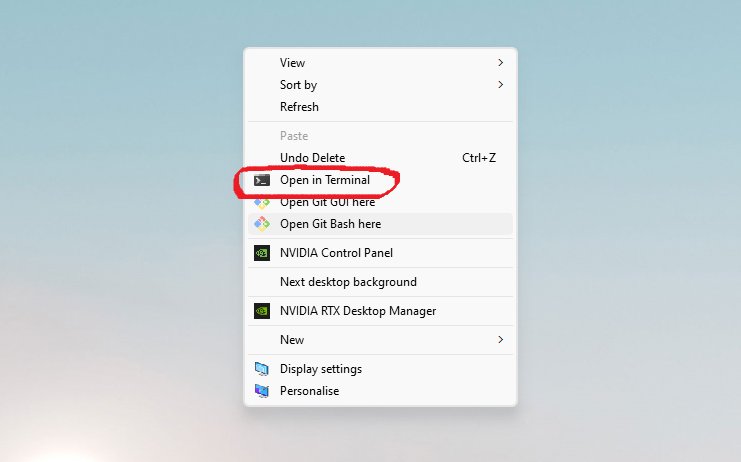right click terminal